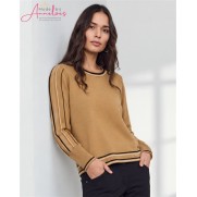 Micha Pullover streep 183192 Latte Micha Pullover streep 183192 Latte